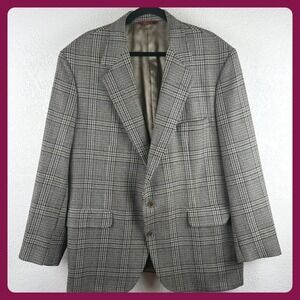 Vintage VTG Corbin Ltd Mens Tweed‎ Plaid Blazer Jacket Professional Made in USA